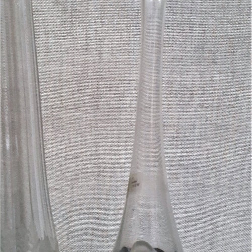 Set of Vintage Viking Glass Stretched Frosted Vases - shops Clear Tall And Short Viking Glass Vases - 20