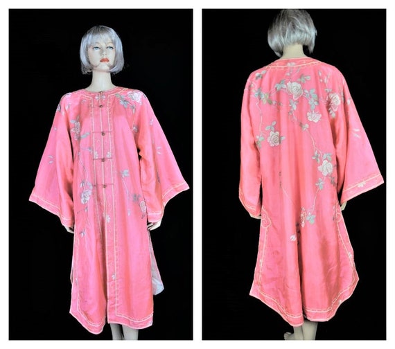 RARE c: 1904 Edwardian Antique Chinese Silk Kimono