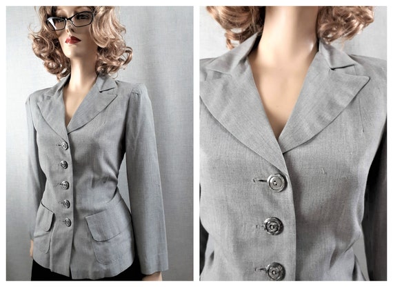 40's Rayon Fitted Blazer - 30's Light Weight Fitte