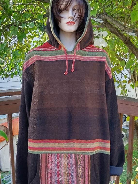 SALE - Vintage 70's Hand Woven Beach Pull Over Ja… - image 5