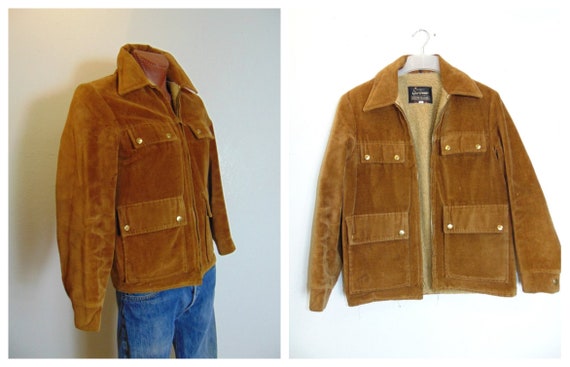 Men's 60's Corduroy Sherpa Jacket - Chest 46" - Ex
