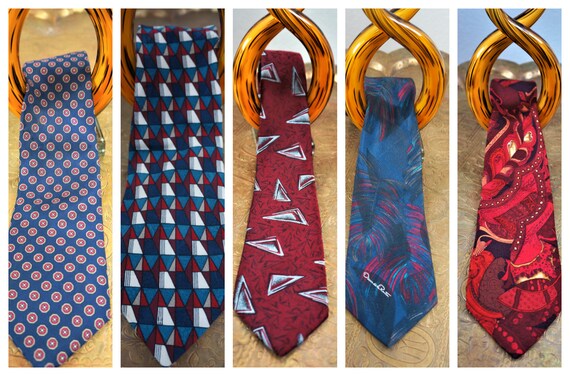 CLEARANCE Vng Imported Silk Neckties Set of 5 - De