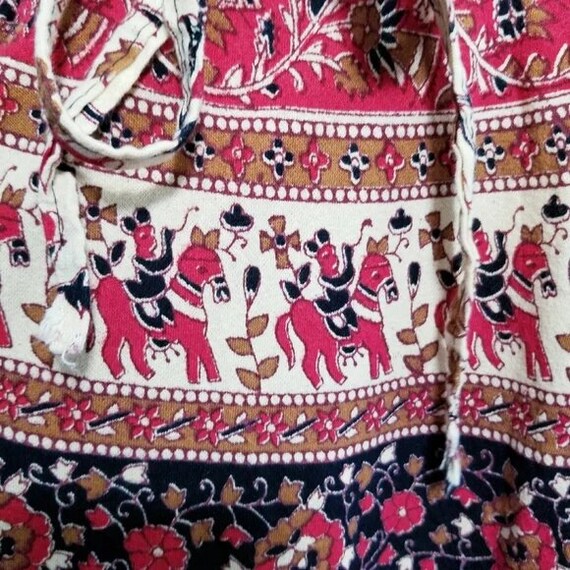 True Vintage 60s India Batik Wrap Skirt, 70s Bloc… - image 2