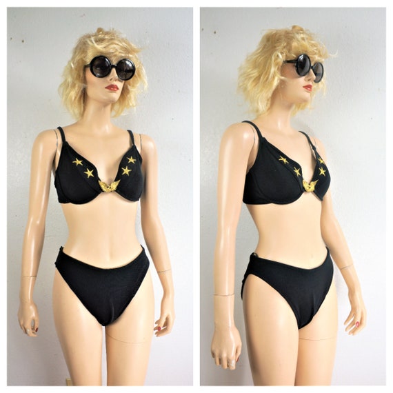 80's Couture Swimsuit - Bill Blass High Waist Biki