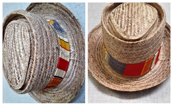 40's 50's Mens Pork Pie Straw Hat - 50's 60's Mens