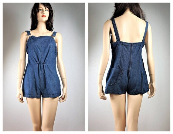 LAST ONE Hippie Over Alls -70's Custom Made Denim