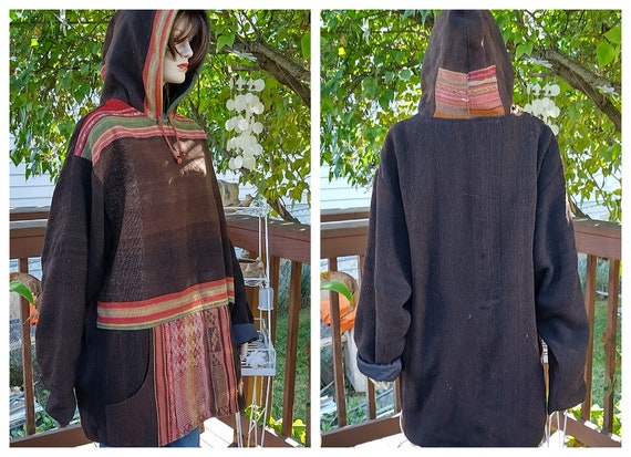 SALE - Vintage 70's Hand Woven Beach Pull Over Ja… - image 3