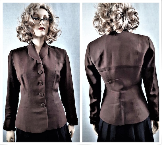 40's Gaberdine Fitted Blazer - 30's Fitted Peplum