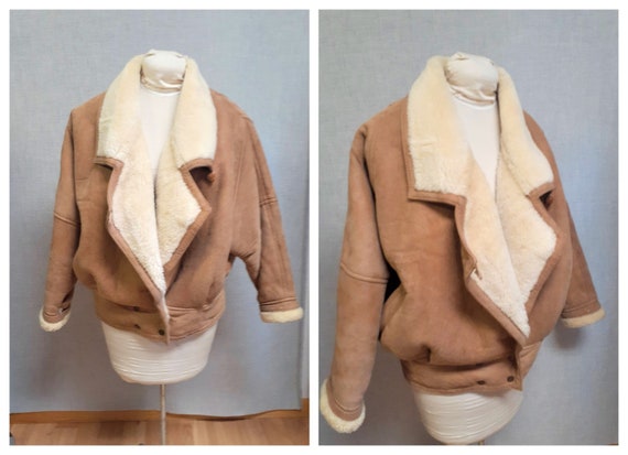 Vintage Tuscan Sheepskin Batwing Jacket - Thick Lu