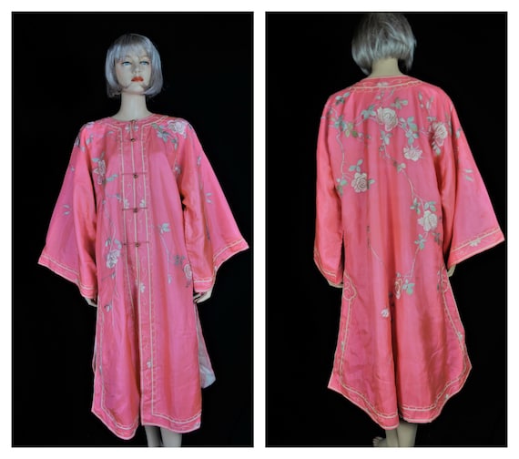 RARE c: 1904 Edwardian Antique Chinese Silk Kimono
