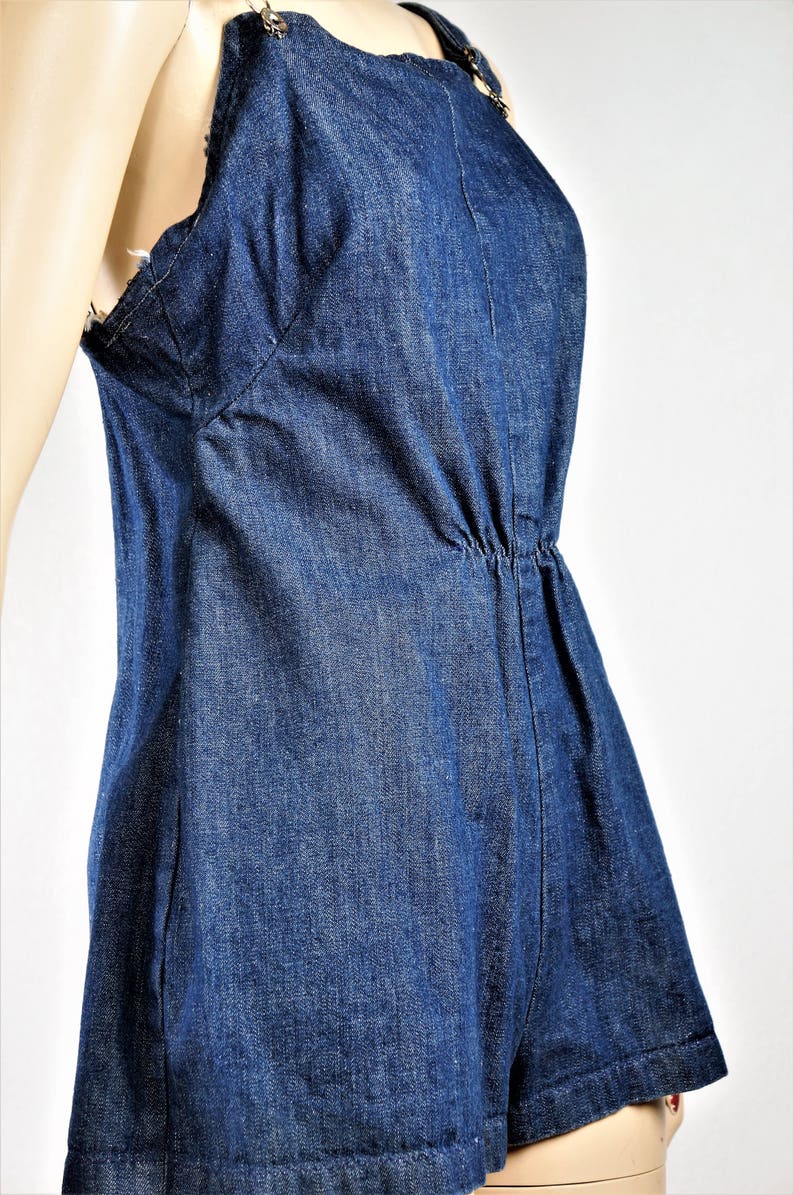 70/'s Custom Made Denim Shorts Sz S 60s Short Shorts 60s Overalls 60s Playsuit 60s Short Shorts LAST ONE Hippie Over Alls