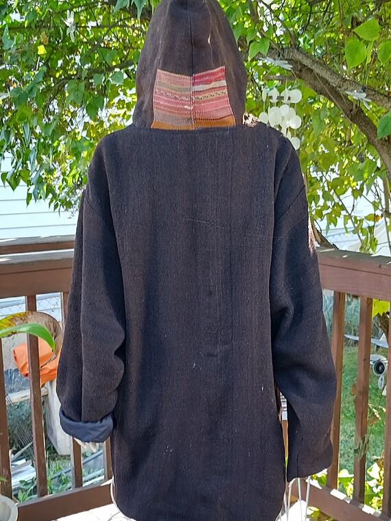 SALE - Vintage 70's Hand Woven Beach Pull Over Ja… - image 7