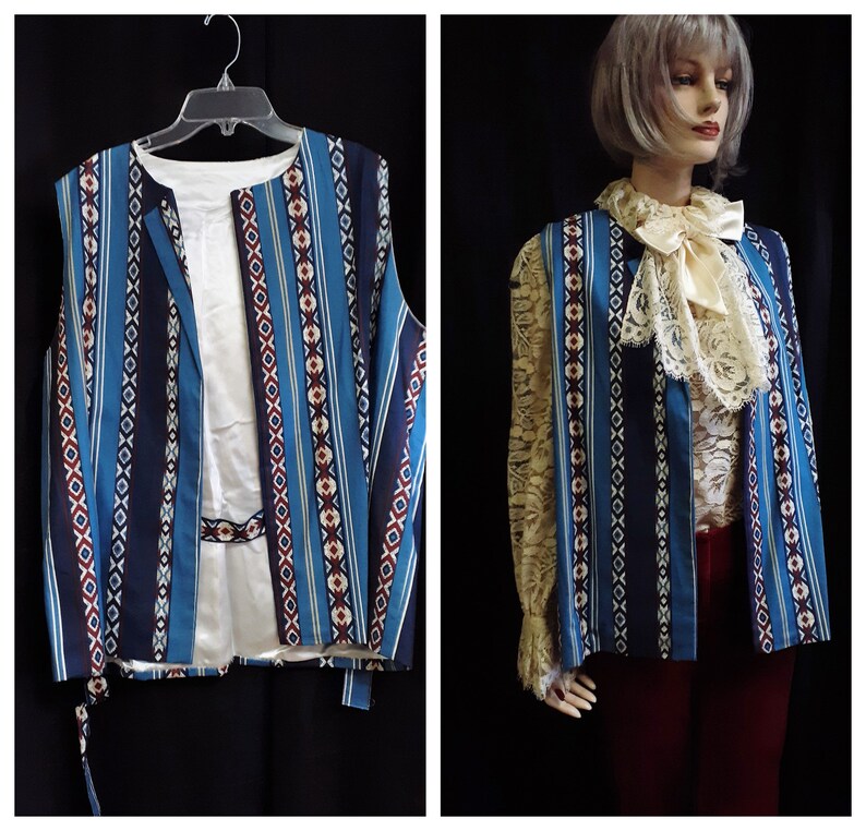 Women/'s 60/'s Long Vest Hippie Vest Vintage 60s Long Vest Handmade Abstract Vest