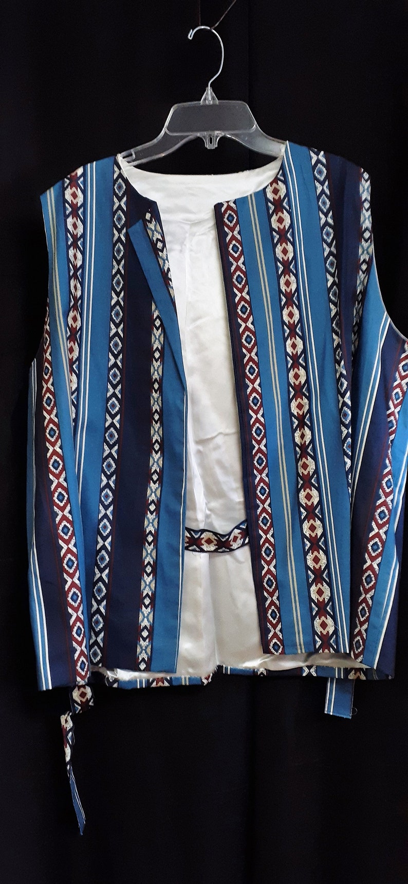 Women/'s 60/'s Long Vest Hippie Vest Vintage 60s Long Vest Handmade Abstract Vest