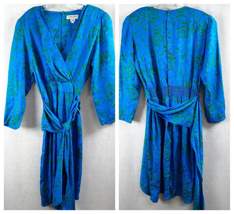 Designer Silk Sarong Dress Korean Couture Silk Dress Pure Silk Wrap Secretary Dress Nora Noh Silk Wrap Dress