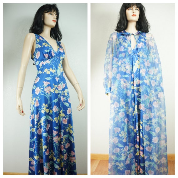 Stunning 60's Peignoir - Vanity Fair Floral Nylon