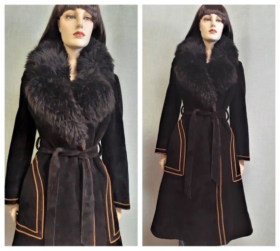 70's Penny Lane Shearling Wrap Coat - Almost Famou