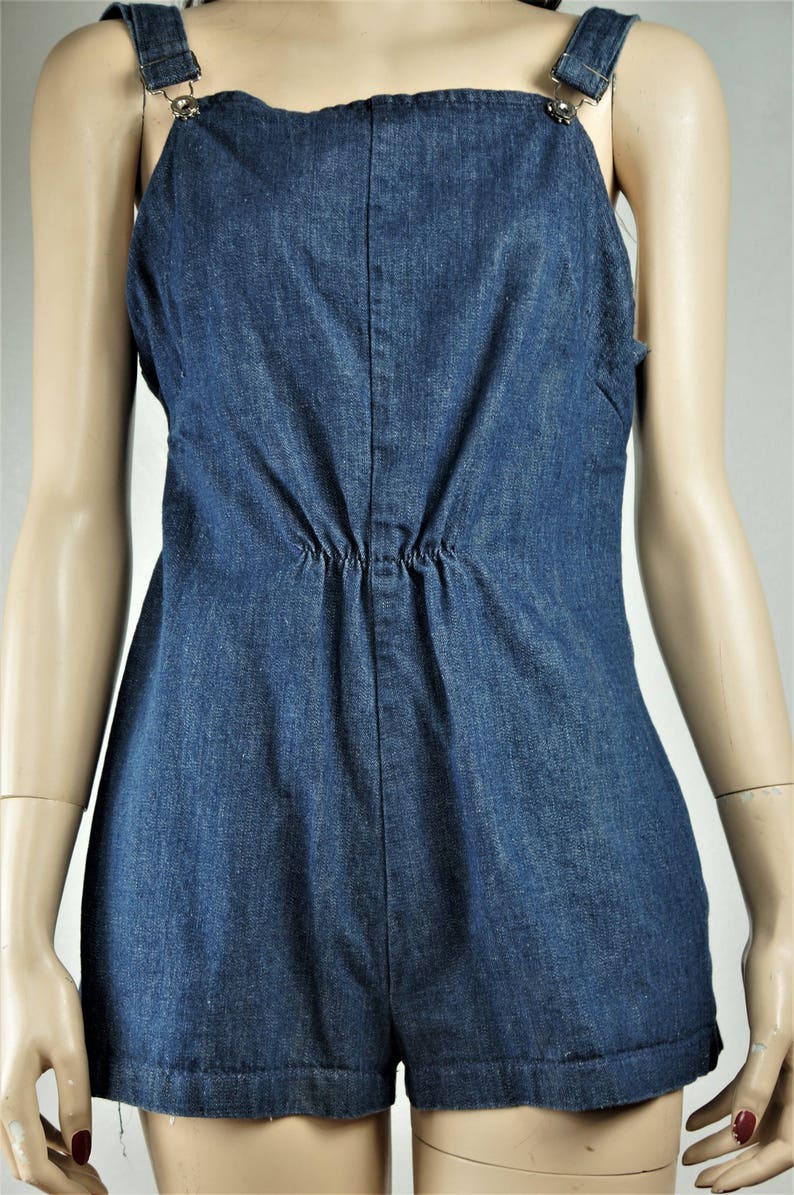 70/'s Custom Made Denim Shorts Sz S 60s Short Shorts 60s Overalls 60s Playsuit 60s Short Shorts LAST ONE Hippie Over Alls