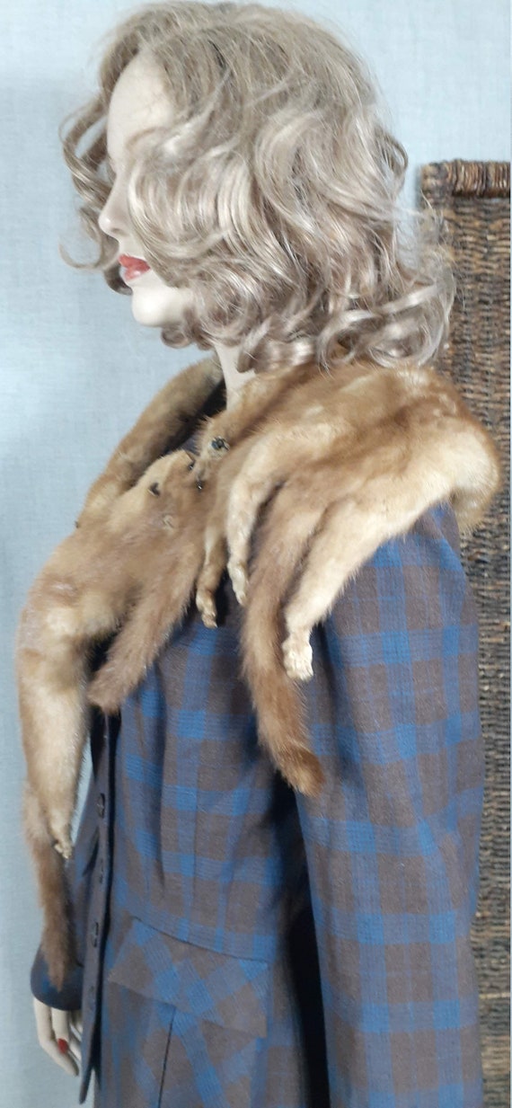 1930s THREE PELT Blonde Mink Shawl Scarf /Mink Sc… - image 7