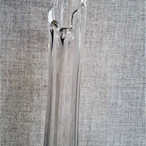 Set of Vintage Viking Glass Stretched Frosted Vases - shops Clear Tall And Short Viking Glass Vases - 20