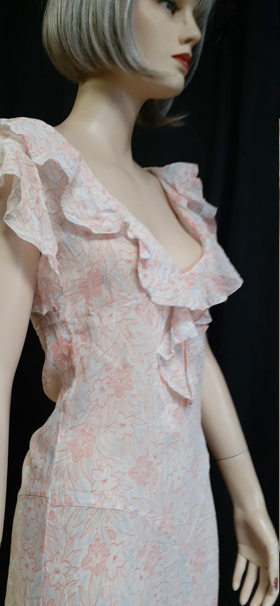 1920s Sheer Silk Chiffon Ruffle Dress UNWORN CONDITI… Gem