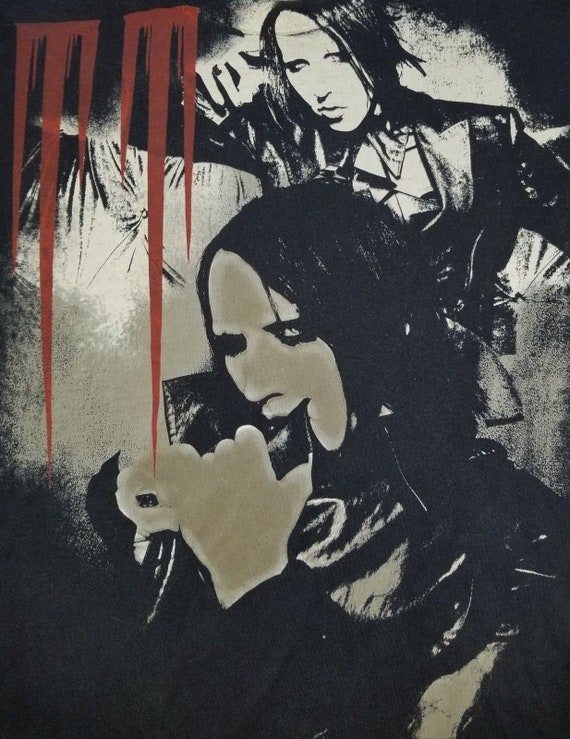 RARE 1990 Marilyn Manson All Over Tshirt - Concer… - image 3