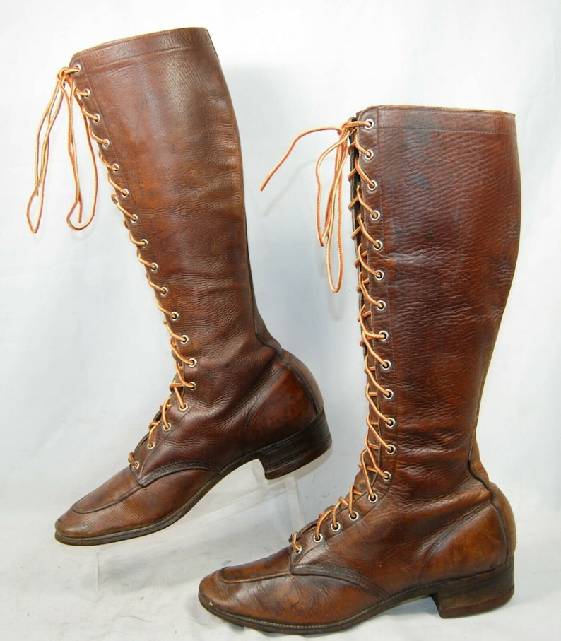 vintage tall lace up boots