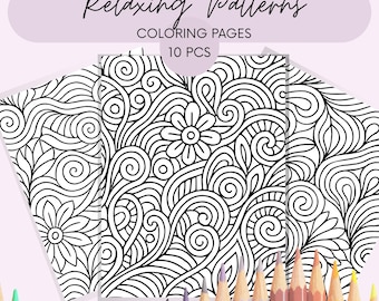 Entspannende geometrische Ausmalbilder für Erwachsene. Stressabbau, Kunsttherapie-Design.