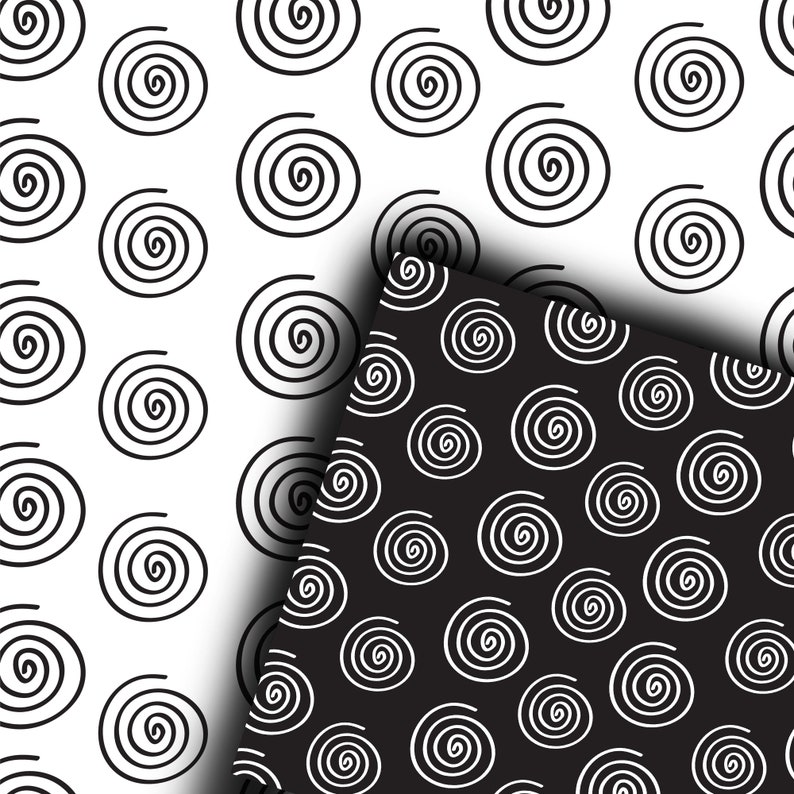 Wrapping paper. Black and white hand drawn seamless pattern. Etsy