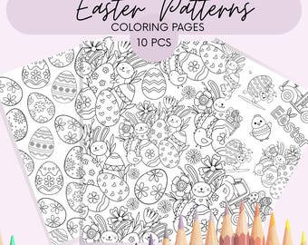 Ostern Malvorlagen für Kinder und Erwachsene | Entspannende Hobby-Muster mit lustigen Illustrationen