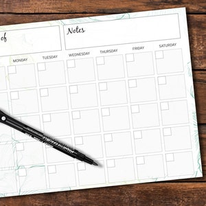 Dry Erase Maandkalender, Magnetische Maandkalender, Koelkast Maandplanner, Herbruikbare Kalender, Koelkast Planner, Keuken Decor Magneet