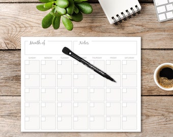 Dry Erase Minimalist Monthly Calendar, Magnetic Simple Monthly Calendar, Fridge Monthly Planner, Reusable Calendar, Refrigerator Planner