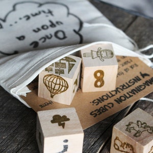 Kids Imagination Cubes Dice Story Gift Set, Travel Story Cubes, Dice Game, Bedtime Stories, Kids Unique Birthday Gift, Kids Stocking Stuffer image 1