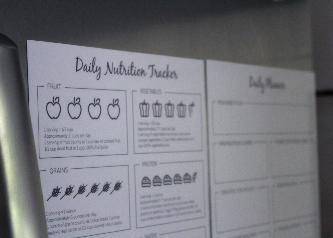 Magnetic Dry Erase Daily Nutrition Tracker Stay at Home - Etsy