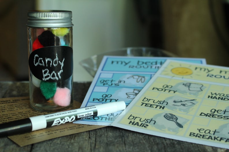 Dry Erase Bedtime and Morning Routine Chart, Help Kids Get Ready for