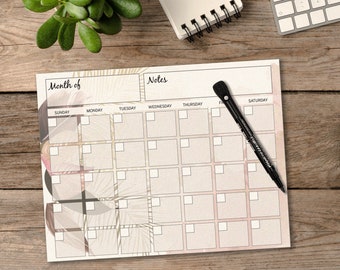 Dry Erase Boho Monthly Calendar, Magnetic Organizer, Fridge Monthly Planner, Reusable Calendar, Refrigerator Planner
