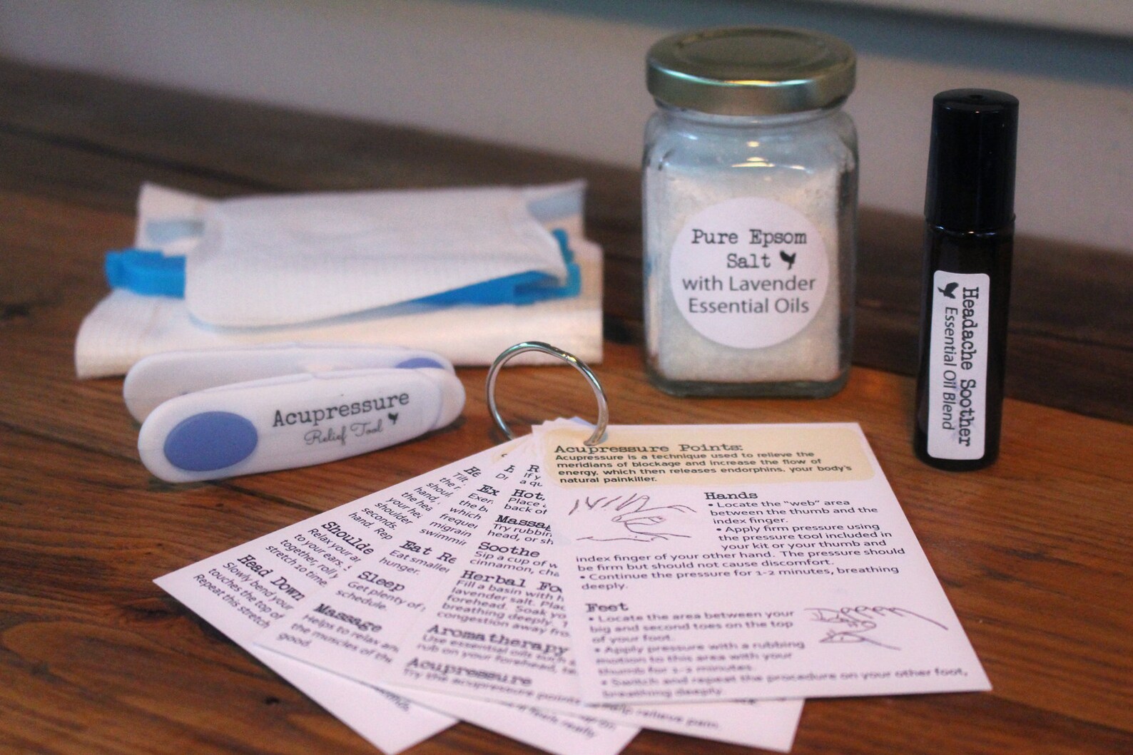 Headache and Migraine Relief Kit, Reusable Ice Pack, Woman's Spa Gift Set, Relaxing Christmas