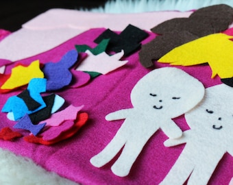 Juego de princesas de fieltro para niñas: set de viaje con estuche, muñecas para vestir y accesorios, regalo de Navidad perfecto para niñas.