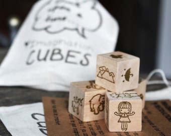 Kids Imagination Cubes Dice Set – Travel Story Dice Game, Bedtime Story Dice, Unique Birthday Gift, Stocking Stuffer, Kids Storytelling Dice