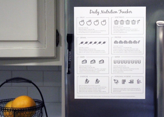 Magnetic Dry Erase Daily Nutrition Tracker Stay at Home - Etsy