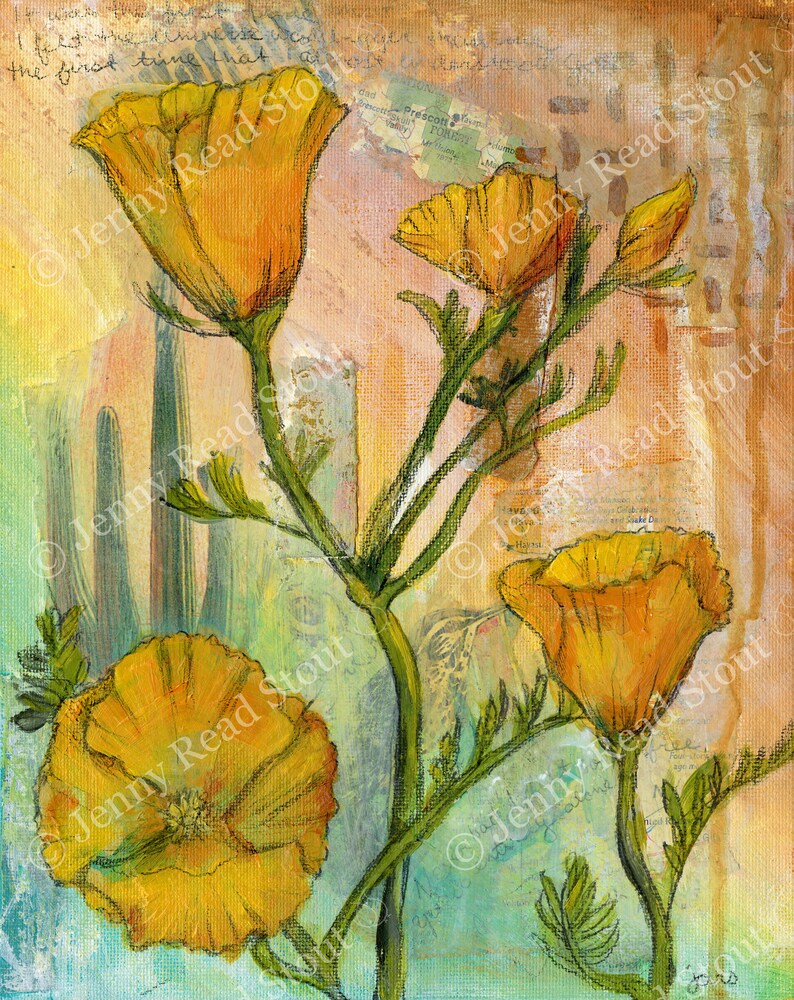 California Poppy digital 8.5 print image 2