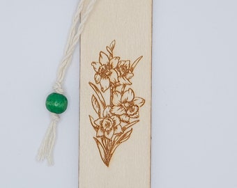 Wood Daffodil Bookmark