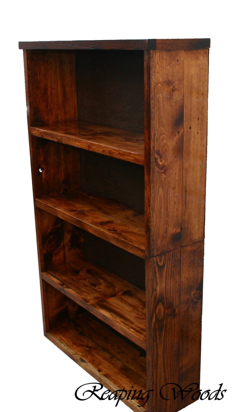 Beautiful Rustic Custom Bookcase 2 Piece Multipurpose Etsy