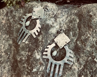 Aztec Tribal Earrings, Lightweight Summer Jewelry