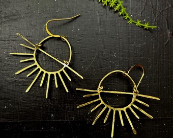 Sun Earrings, Gold sun Earrings, Boho Earrinfs