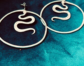 Snake Hoops, Snake Earrings, Serpent Earrings