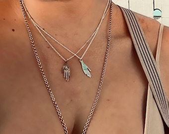 Hand Necklace, Minimalist Necklace, Tarot Necklace