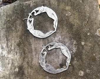 Goddess Hoop Earrings, Gemini, Boho Lady Hoops