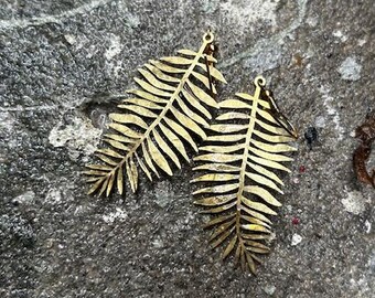 Laser Cut Fern Earrings, Lightweight Boho Plant Jewelry