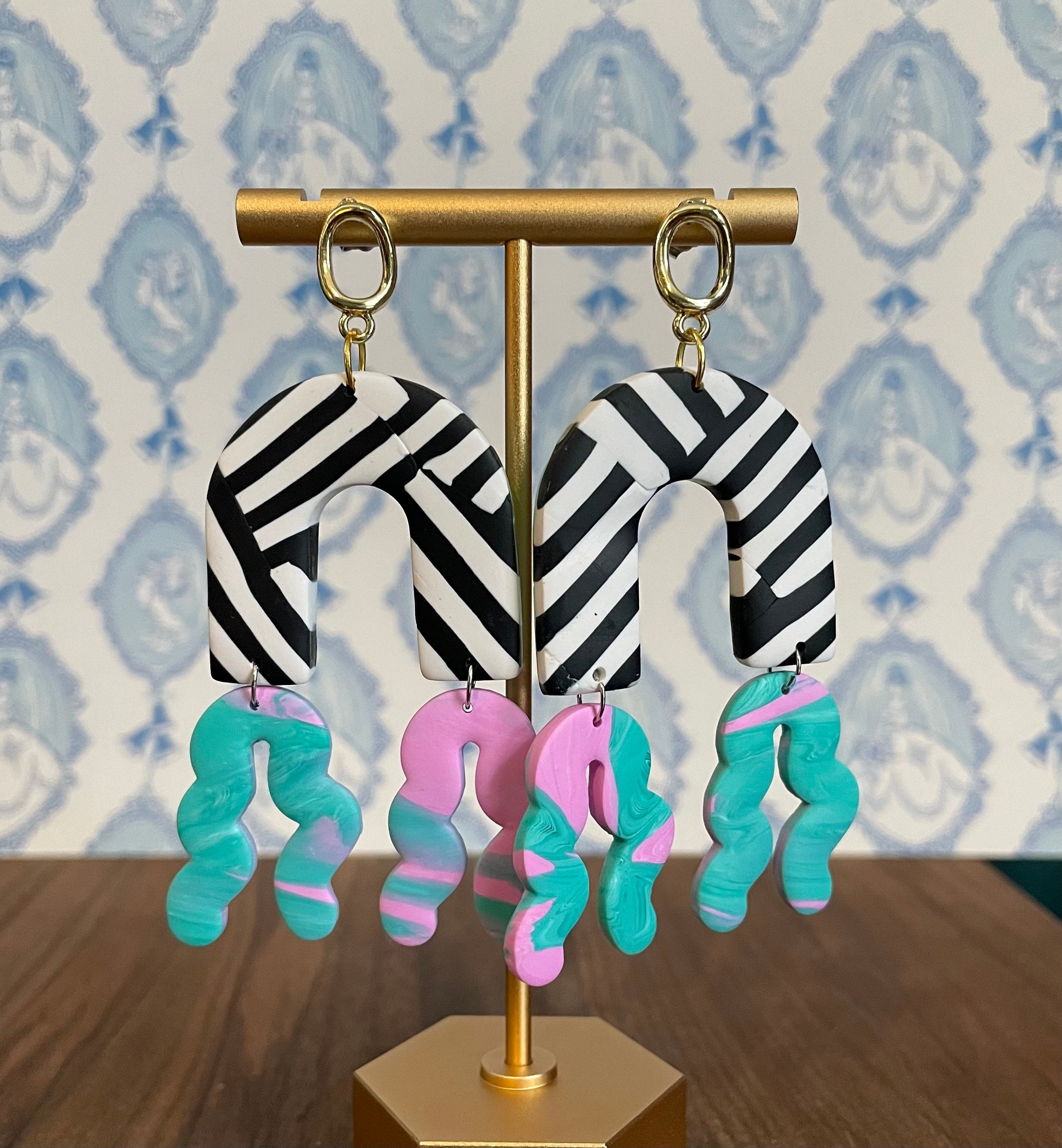 Zebra Stripe Statement Earring